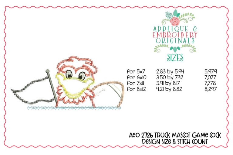 2726 Gamecock Mascot Interchangeable Design for Truck - Image 3