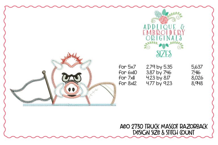 2730 Razorback Mascot Interchangeable Design for Truck - Image 4