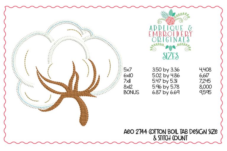 2744 Cotton Boll Tab Interchangeable Tab Design - Image 5