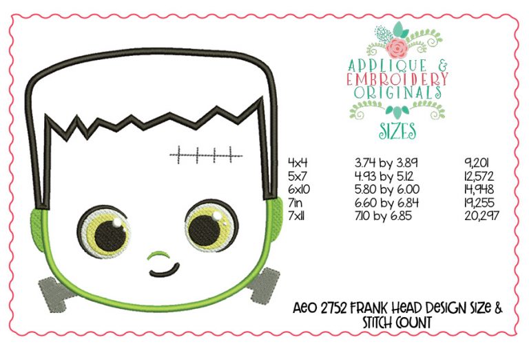 2752 Frank Head Applique Design - Image 2