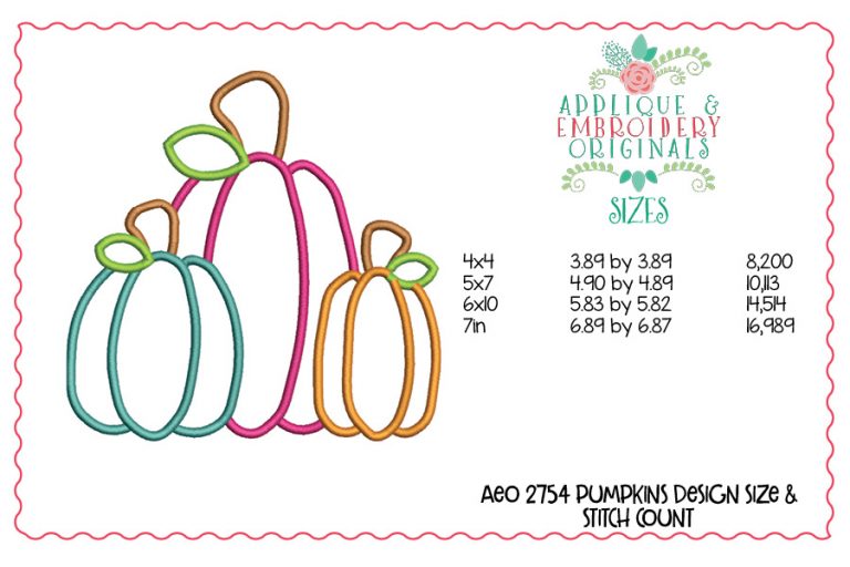 2754 Pumpkins Applique Design - Image 2