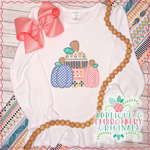 2755 Pumpkins Triple Simple Stitch Applique Design - Image 2