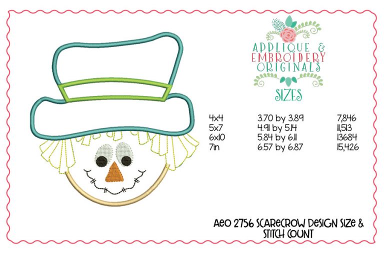 2756 Scarecrow Boy Applique Design - Image 2