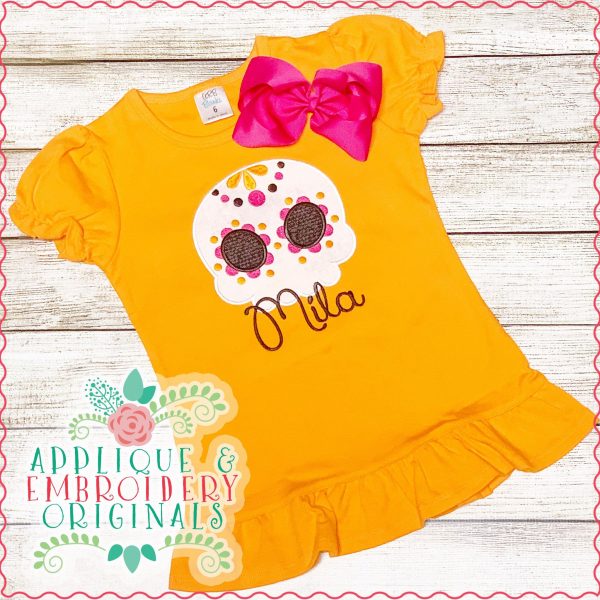 2766 Sugar Skull Version 1 Applique Design - Image 2