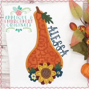 2773 Gourd with Flower Applique Design