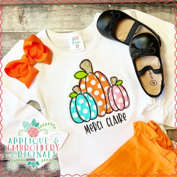 2755 Pumpkins Triple Simple Stitch Applique Design - Image 3