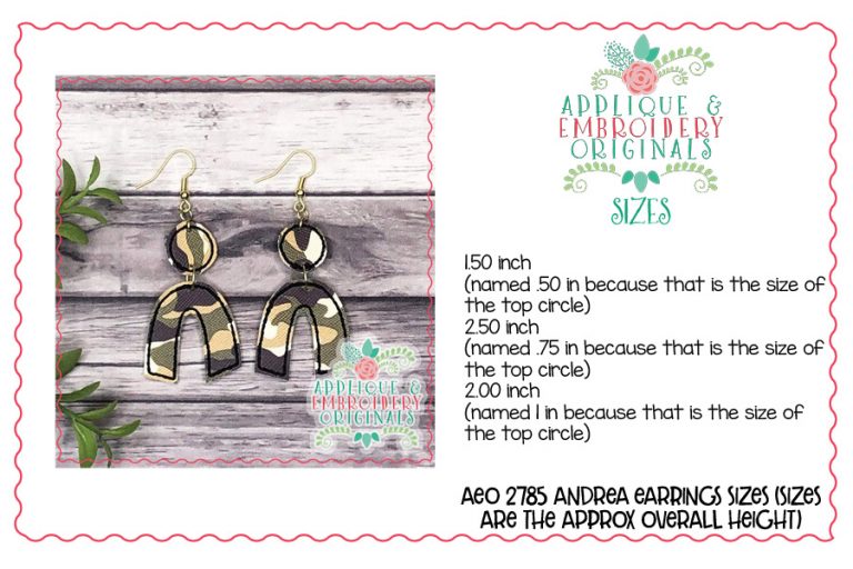 2785 Andrea Earrings In-The-Hoop Design - Image 3