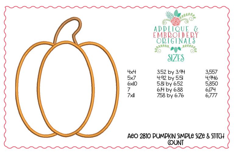 2810 Pumpkin Simple Applique Design - Image 2