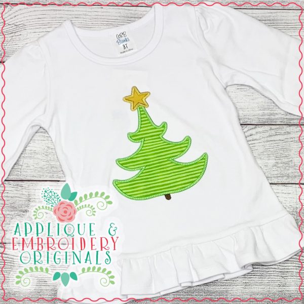 2837 Single Christmas Tree Applique Design - Image 2