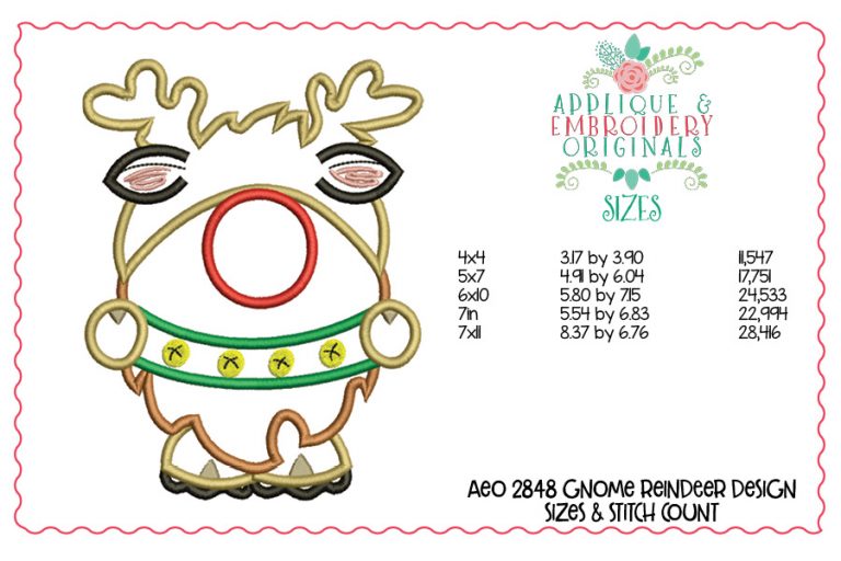 2848 Gnome Reindeer Applique Design - Image 3
