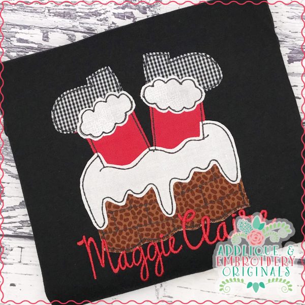 2860 Santa Legs Chimney All-In-One Applique Design - Image 2