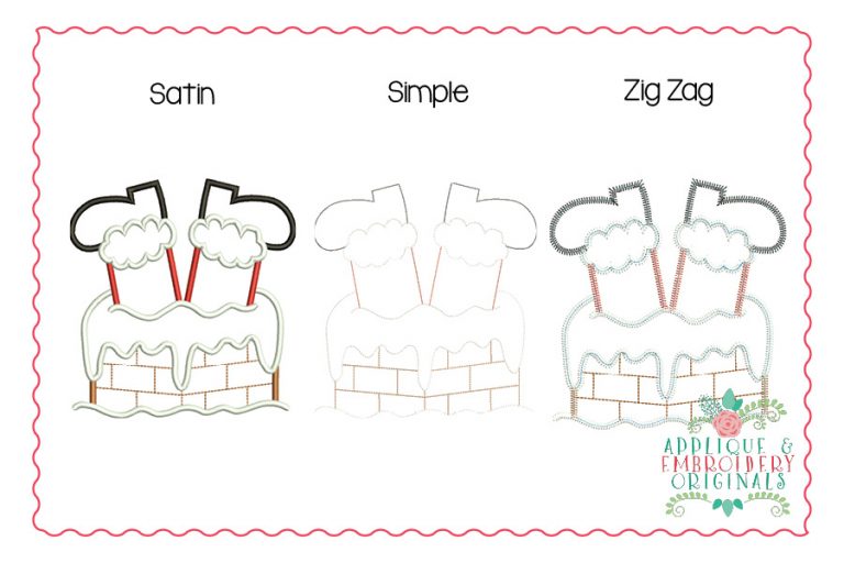 2860 Santa Legs Chimney All-In-One Applique Design - Image 4