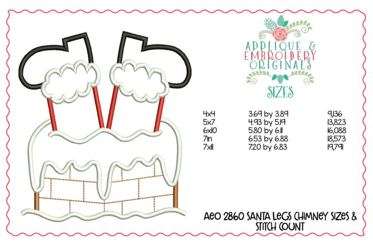 2860 Santa Legs Chimney All-In-One Applique Design - Image 3