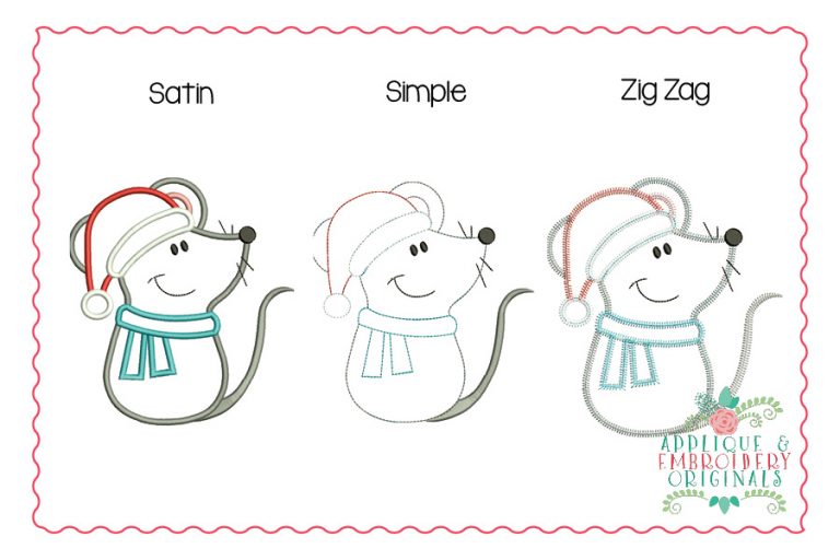 2861 Santa Mouse All-In-One Applique Design - Image 3