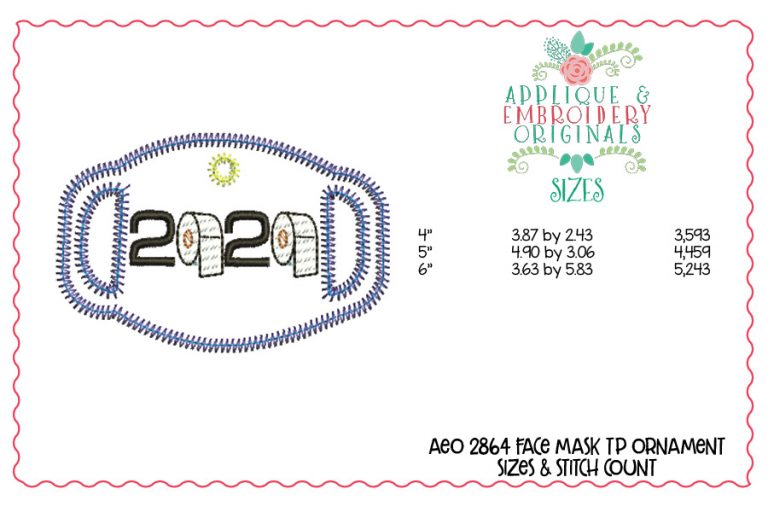 2864 Face Mask Toilet Paper Ornament In-The-Hoop Designs - Image 3