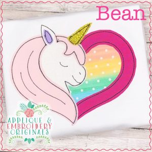 2303 Unicorn Heart All-in-one Applique Design