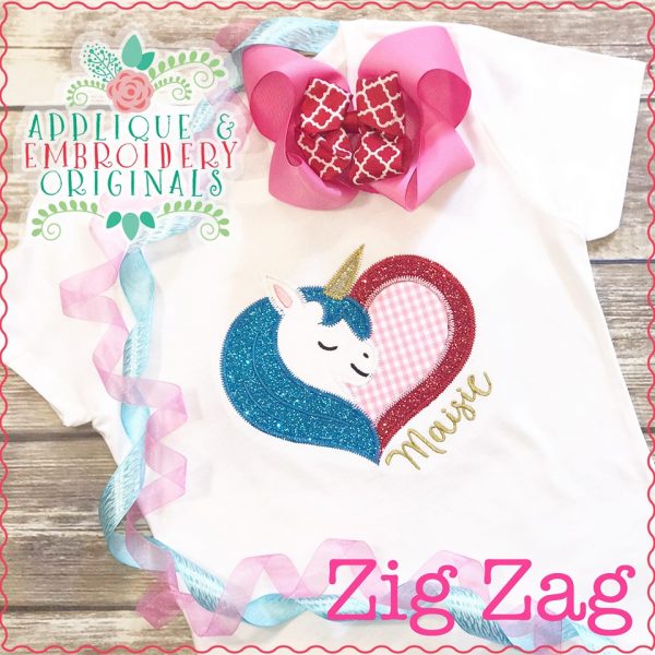 2303 Unicorn Heart All-in-one Applique Design - Image 4