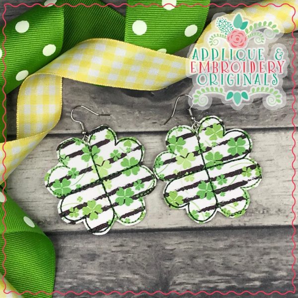 2401 Four Leaf Clover Earrings In-The-Hoop Design - Image 2