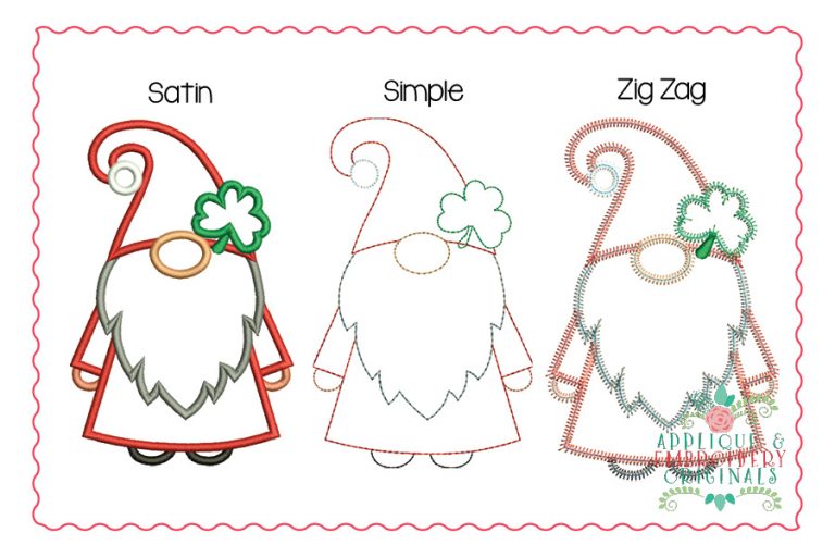 2415 St Pattys Gnome All-in-one Applique Design - Image 2