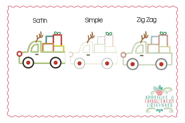 2871 Truck with Antlers All-In-One Applique Design - Image 3