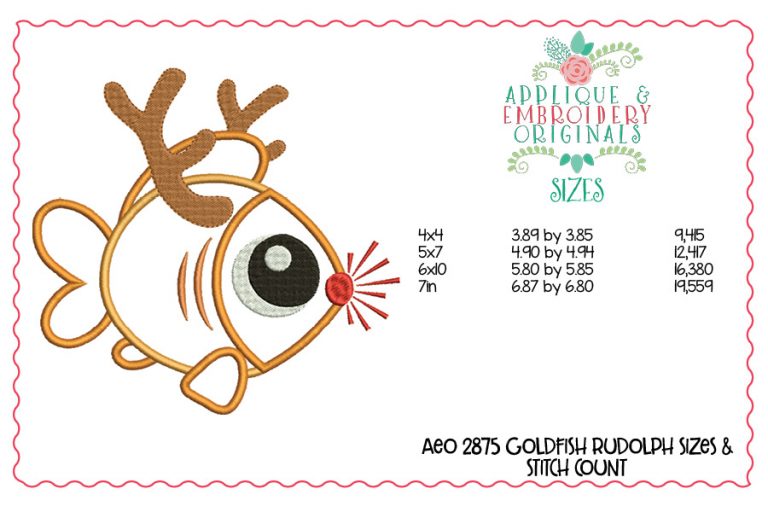2879 Christmas Fishes Applique Design Set - Image 4