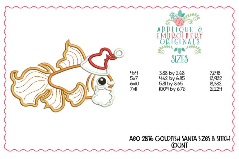 2879 Christmas Fishes Applique Design Set - Image 3