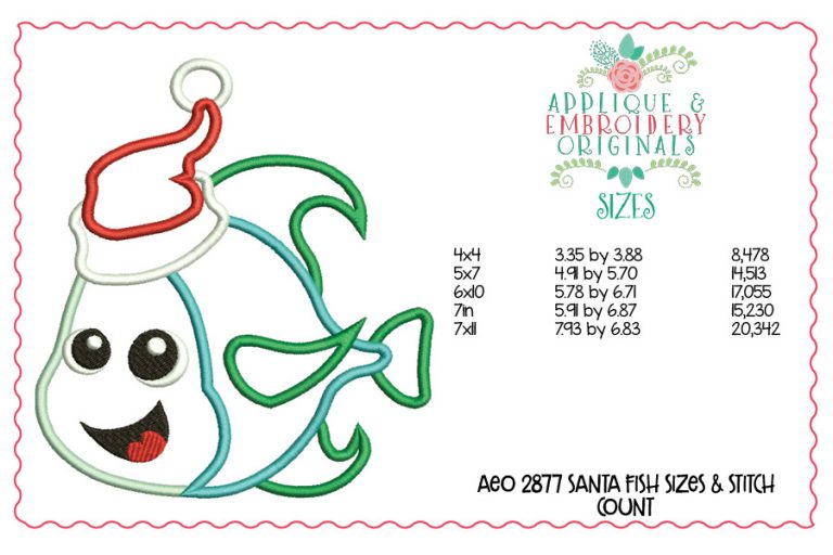 2877 Santa Fish Applique Design - Image 2