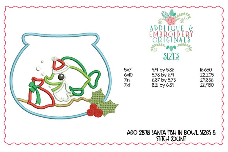 2879 Christmas Fishes Applique Design Set - Image 2