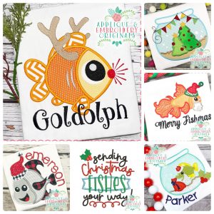 2879 Christmas Fishes Applique Design Set