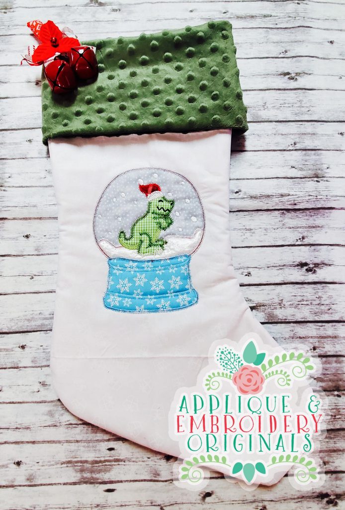 2880 Dino Snow Globe Applique Design - Image 2