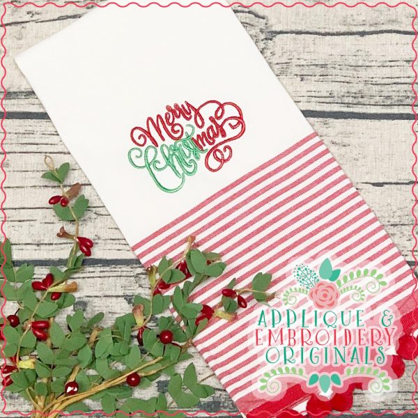 2881 Merry CHRISTmas Embroidery Design - Image 2