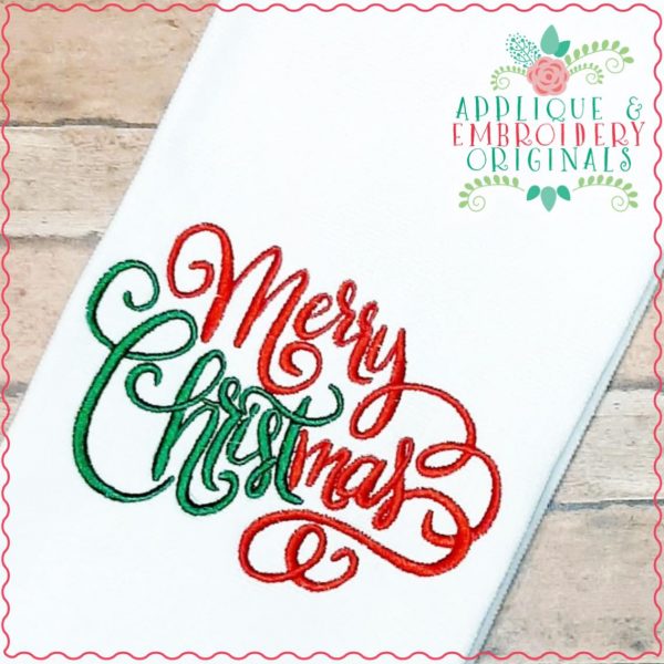 2881 Merry CHRISTmas Embroidery Design - Image 3