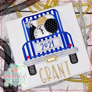 2885 Truck New Years Applique Design
