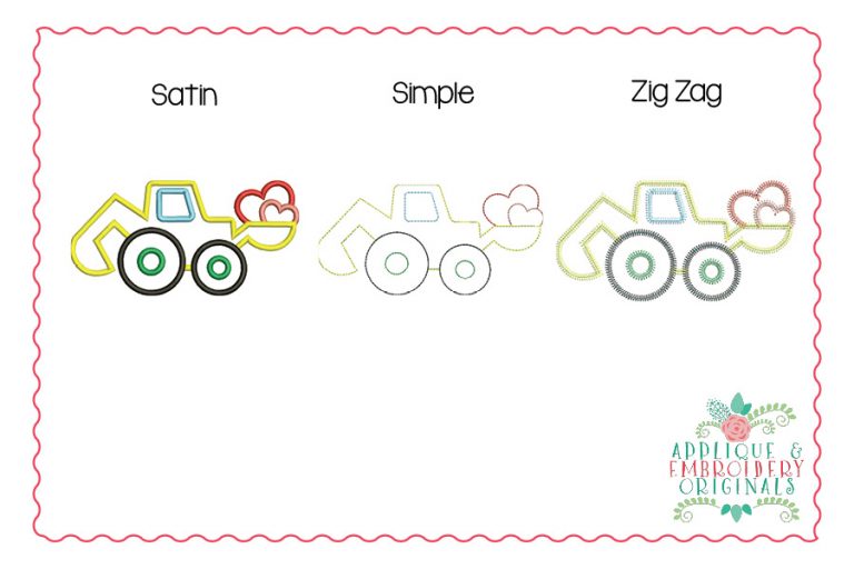 2887 Digger with Hearts All-In-One Applique Design - Image 2