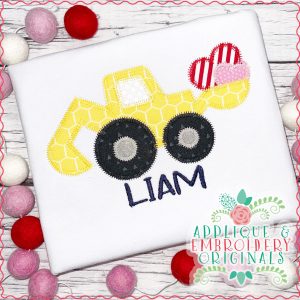 2887 Digger with Hearts All-In-One Applique Design