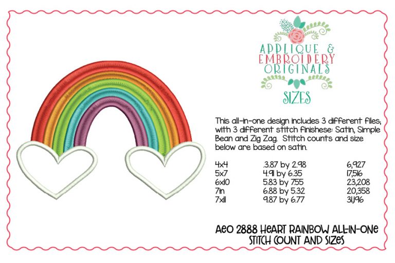 2888 Heart Rainbow All-In-One Applique Design - Image 5