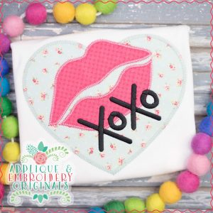 2889 Heart with Lips All-In-One Applique Design