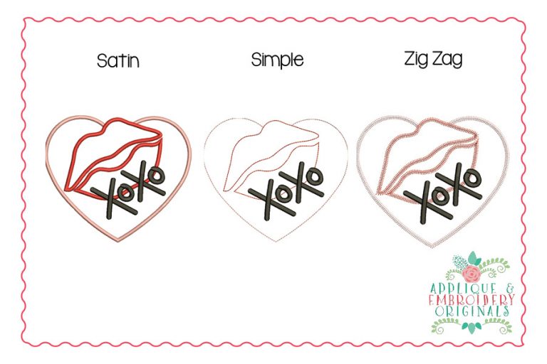 2889 Heart with Lips All-In-One Applique Design - Image 2