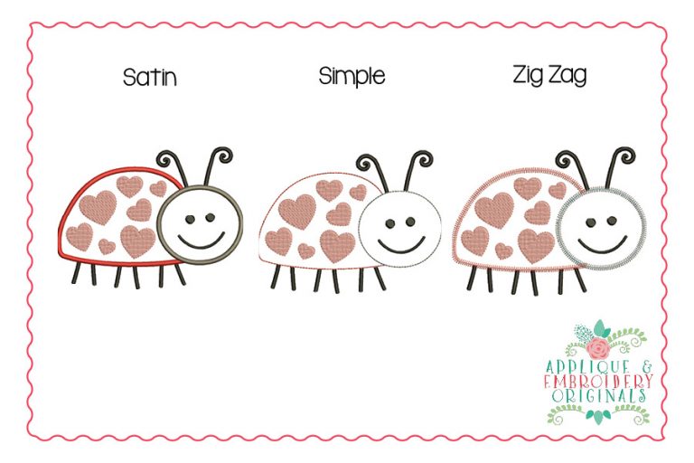 2890 Ladybug Hearts All-In-One Applique Design - Image 2