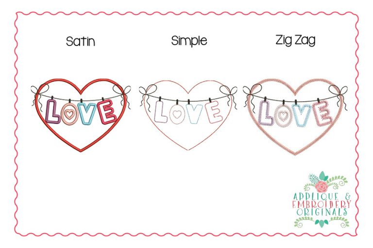 2892 Love on a String All-In-One Applique Design - Image 2