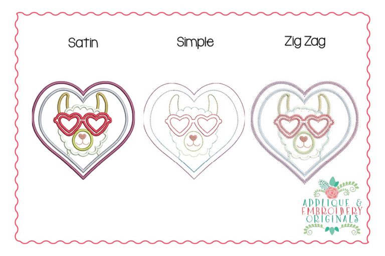 2893 Valentine Llama All-In-One Applique Design - Image 2