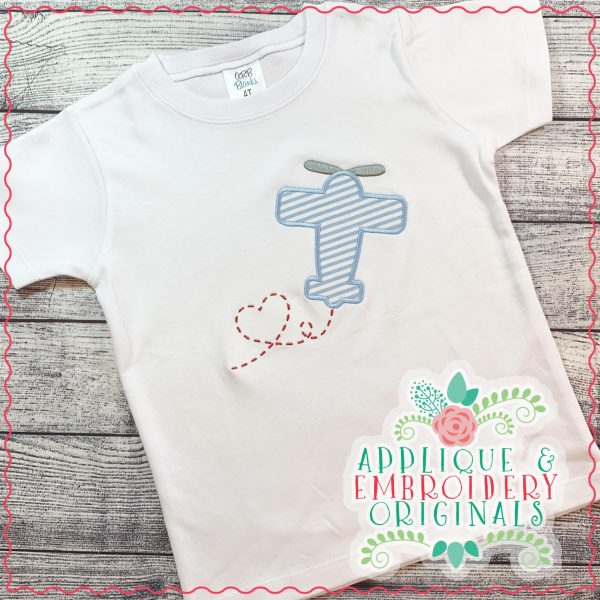 2894 Valentine Plane All-In-One Applique Design - Image 2