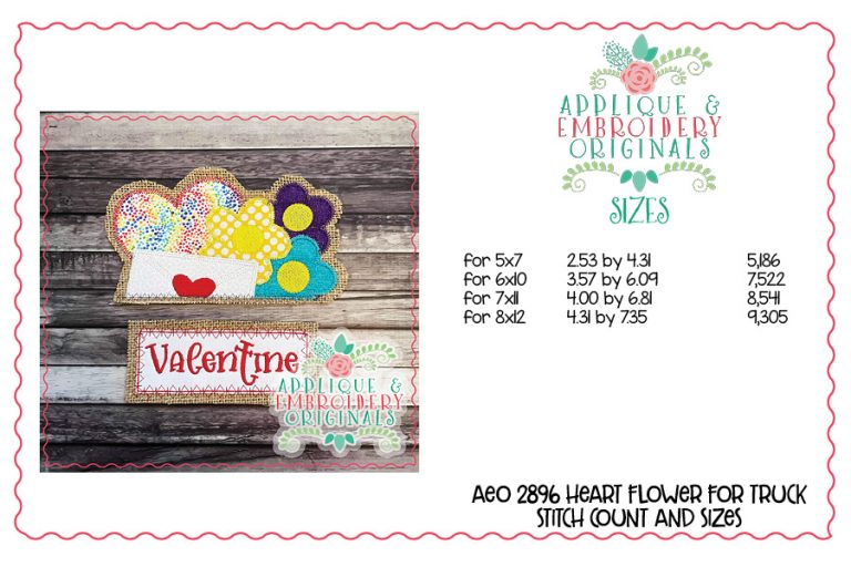 2896 Heart, Flower & Love Letter Tab Interchangeable Design for Truck - Image 4
