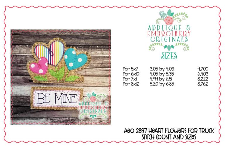 2897 Heart Flowers Tab Interchangeable Design for Truck - Image 4
