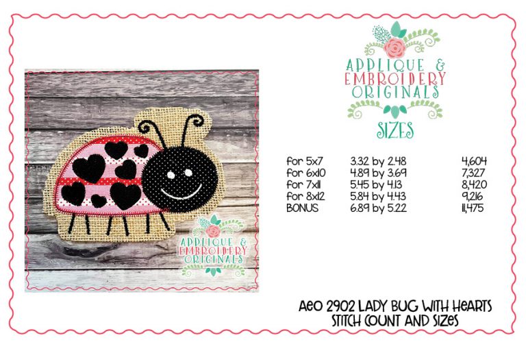 2902 Ladybug with Hearts Welcome Interchangeable Tab Design - Image 5