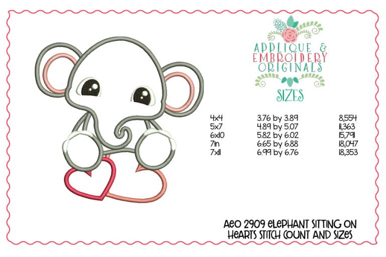 2914 Valentine's Animals 2021 Applique Design Set - Image 6
