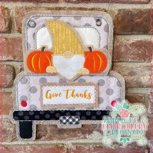 2922 Gnome with Pumpkin Tab Interchangeable Design for Truck