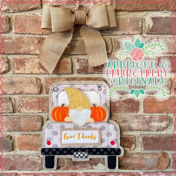 2922 Gnome with Pumpkin Tab Interchangeable Design for Truck - Image 3