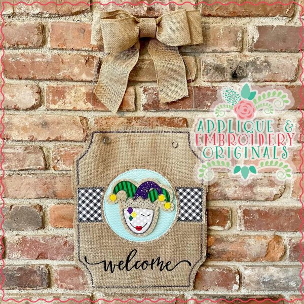2925 Mardi Gras Jester Mask Welcome Interchangeable Tab Design - Image 2