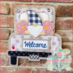 2929 Gnome with Flowers Tab Interchangeable Design for Truck